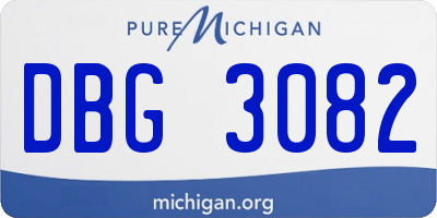 MI license plate DBG3082