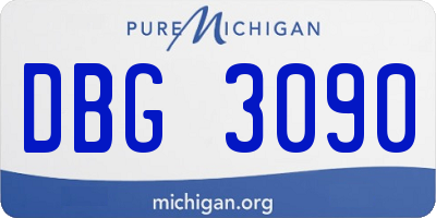 MI license plate DBG3090