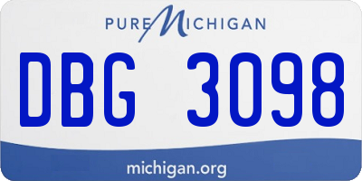 MI license plate DBG3098