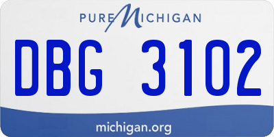 MI license plate DBG3102