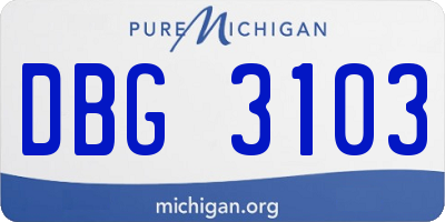 MI license plate DBG3103