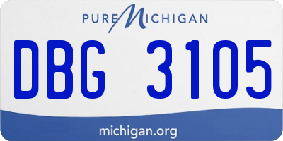 MI license plate DBG3105