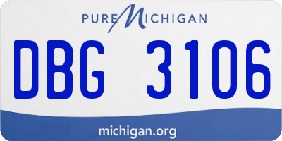 MI license plate DBG3106