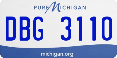 MI license plate DBG3110