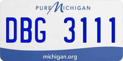 MI license plate DBG3111