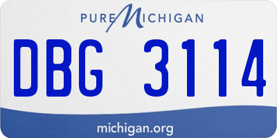 MI license plate DBG3114