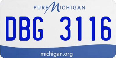 MI license plate DBG3116