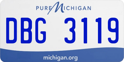 MI license plate DBG3119