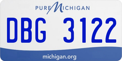 MI license plate DBG3122