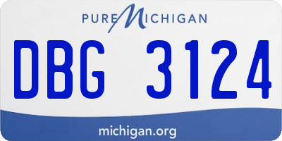 MI license plate DBG3124