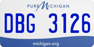 MI license plate DBG3126