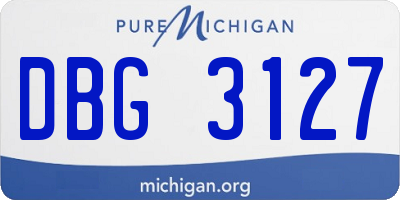 MI license plate DBG3127