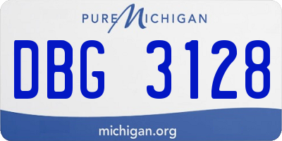 MI license plate DBG3128