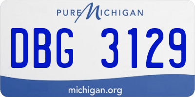 MI license plate DBG3129