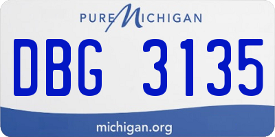MI license plate DBG3135