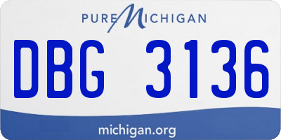 MI license plate DBG3136