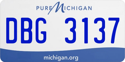 MI license plate DBG3137