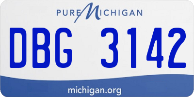 MI license plate DBG3142