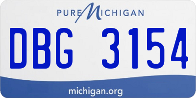 MI license plate DBG3154