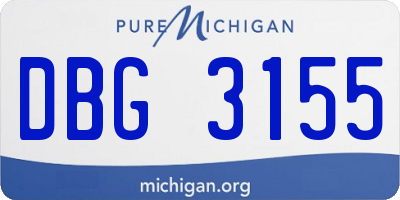 MI license plate DBG3155