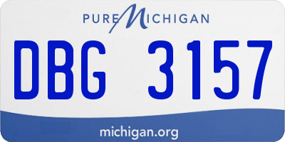 MI license plate DBG3157
