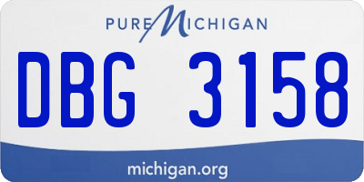 MI license plate DBG3158