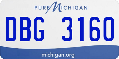 MI license plate DBG3160
