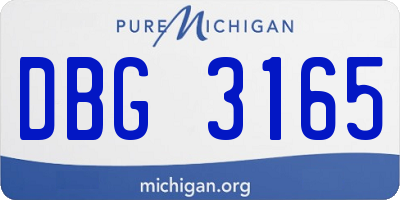 MI license plate DBG3165