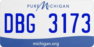 MI license plate DBG3173