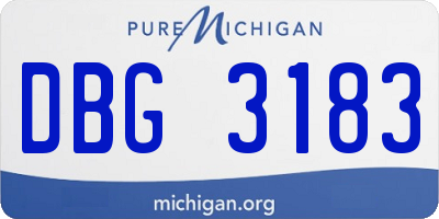MI license plate DBG3183