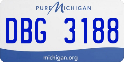 MI license plate DBG3188