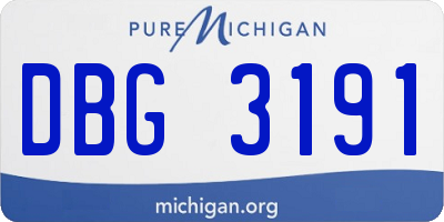 MI license plate DBG3191