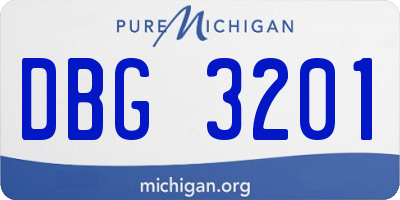 MI license plate DBG3201