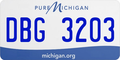 MI license plate DBG3203