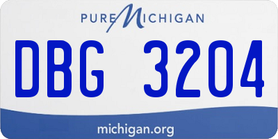 MI license plate DBG3204