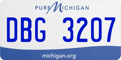 MI license plate DBG3207