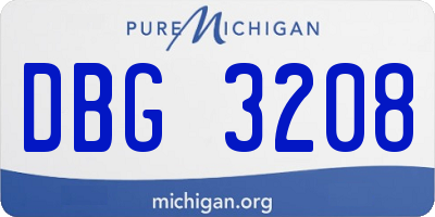 MI license plate DBG3208