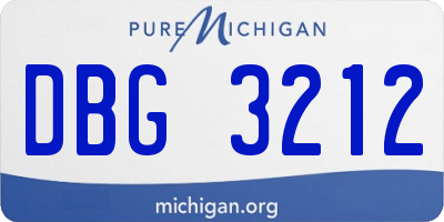 MI license plate DBG3212