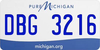 MI license plate DBG3216