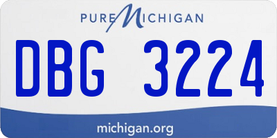 MI license plate DBG3224