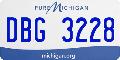 MI license plate DBG3228