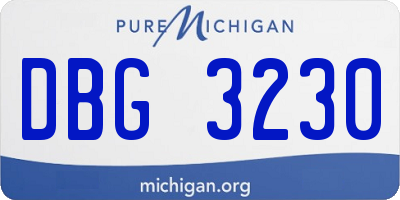 MI license plate DBG3230