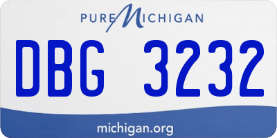 MI license plate DBG3232