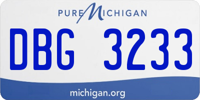 MI license plate DBG3233