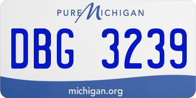 MI license plate DBG3239