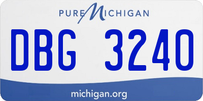 MI license plate DBG3240