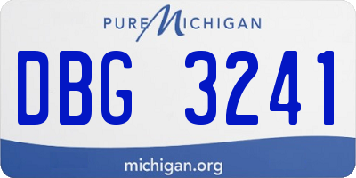 MI license plate DBG3241