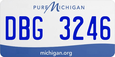 MI license plate DBG3246