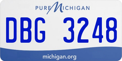 MI license plate DBG3248