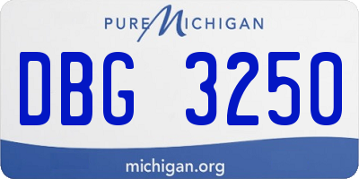 MI license plate DBG3250